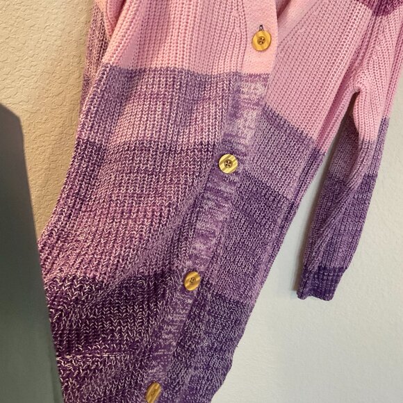 Woman Within Plus Size Purple Ombre Cardigan - Picture 5 of 9